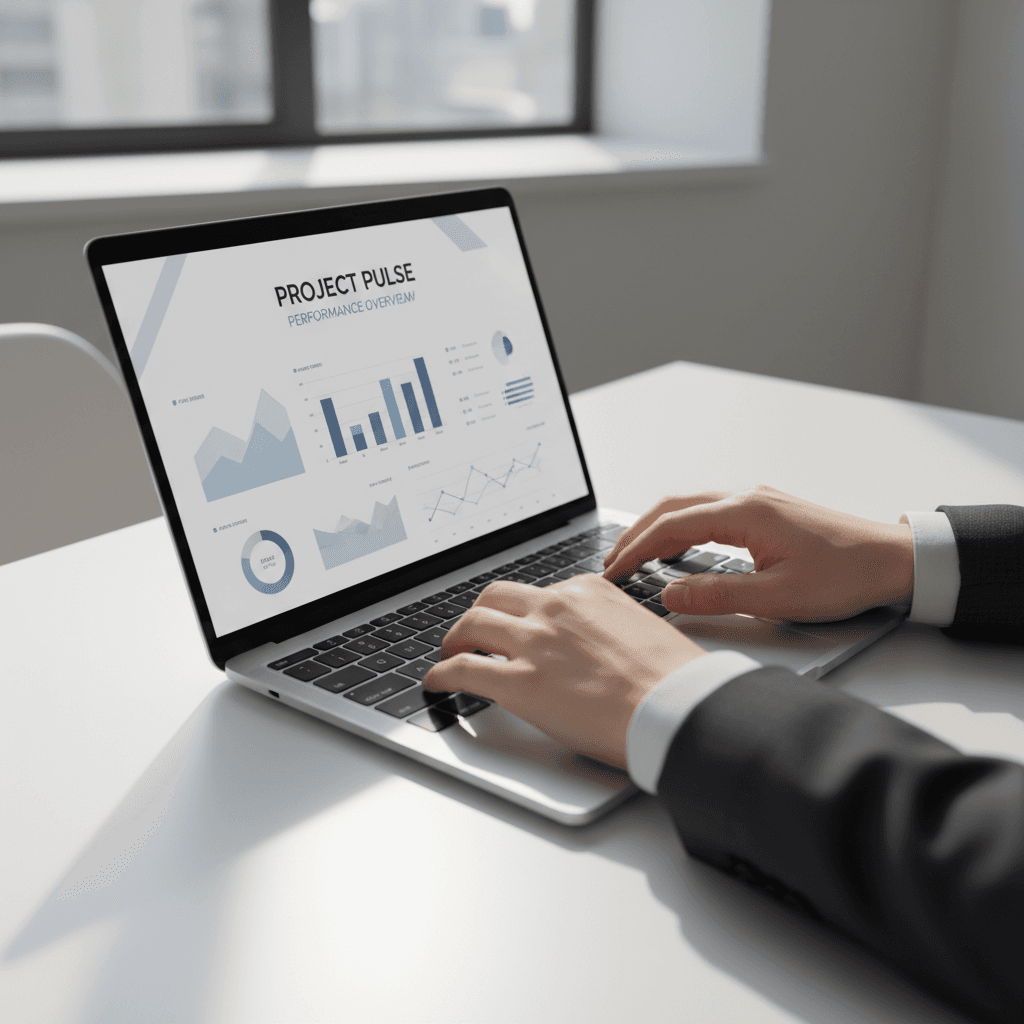 Analytics dashboard on a laptop